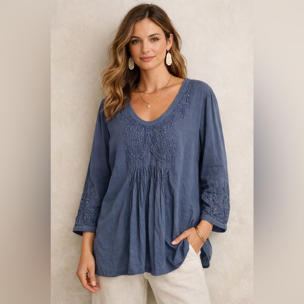Matta Boho Embroidered Tunic NWOT